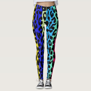 Leggings Modelo colorido #23 de la piel del leopardo