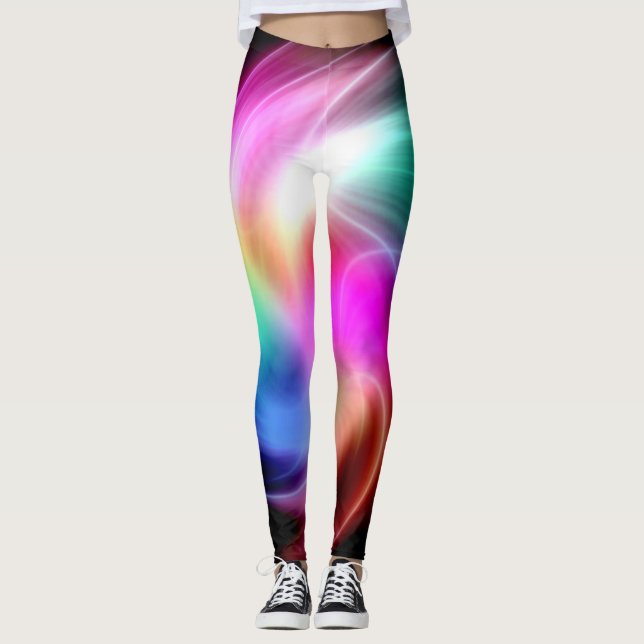 Leggings Modelo colorido abstracto del fractal (Anverso)