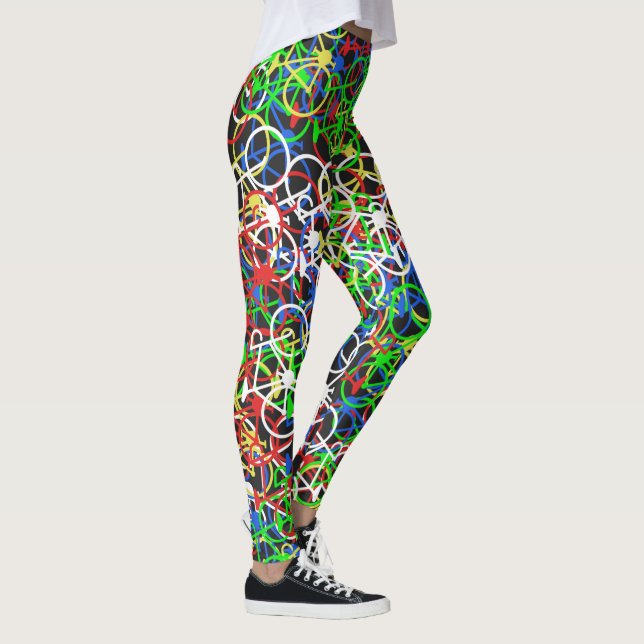 Leggings Modelo colorido de las bicicletas - las polainas (Derecha)