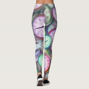 Leggings Modelo colorido del reloj del vintage