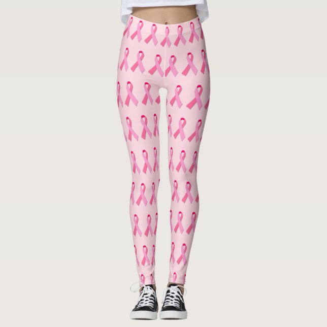 Leggings Modelo de alternancia de la cinta rosada en rosa (Anverso)