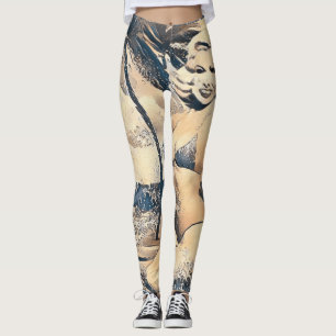 Leggings Modelo de bikini rubio de rodilla Thunder_Cove