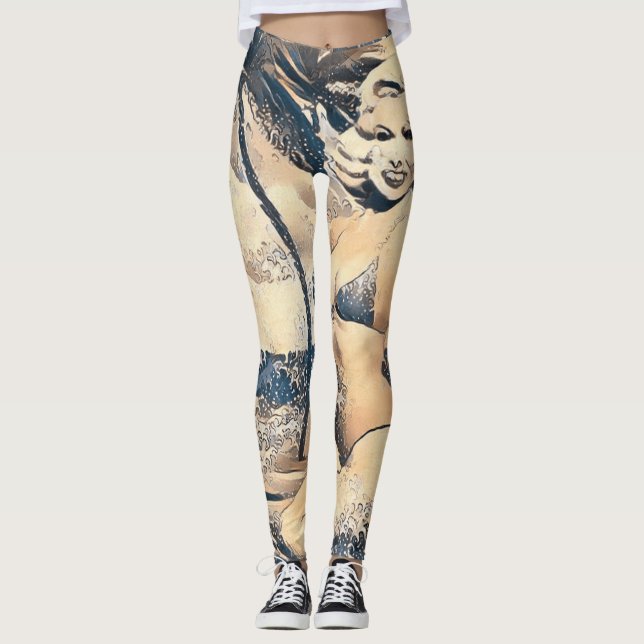 Leggings Modelo de bikini rubio de rodilla Thunder_Cove (Anverso)