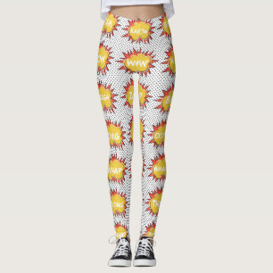 Leggings Modelo de burbujas de texto explosivo cómico