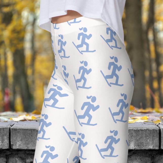 Leggings Modelo de carreras de raquetas blancas deliciosas (Womens Snowshoe Running on Snow White)