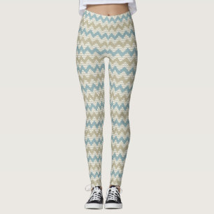Leggings Modelo de Chevron en la textura de lino