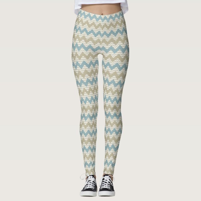 Leggings Modelo de Chevron en la textura de lino (Anverso)