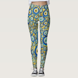 Leggings Modelo de cristal azul griego del amuleto del mal