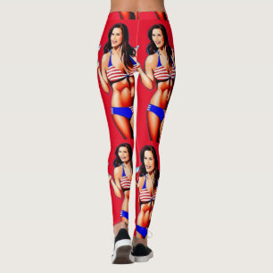 Leggings Modelo de fitness bikini patriótico Thunder_Cove