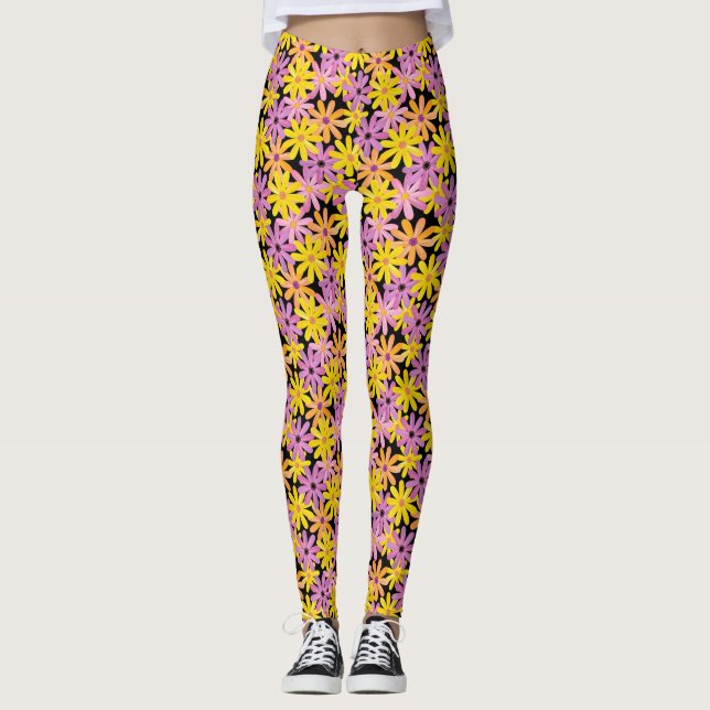 Leggings Modelo de flores del Gerbera, fondo (Anverso)
