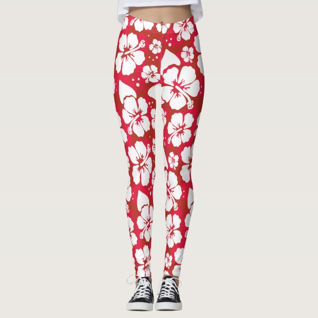 Leggings Modelo de flores del hibisco (Anverso)
