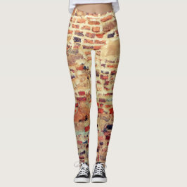Leggings Modelo de la pared de ladrillo
