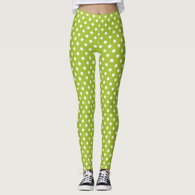 Leggings Modelo de la primavera con los lunares blancos (Anverso)
