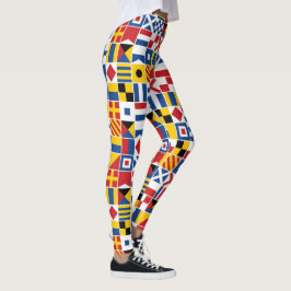 Leggings Modelo de las banderas de señal náutica