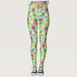Leggings Modelo de las manzanas de la acuarela