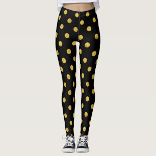 Leggings Modelo de lunar elegante del negro y del Relieve