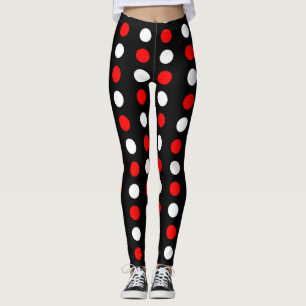 Leggings Modelo de lunares rojo y blanco