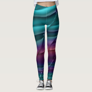 Leggings Modelo de piernas de látex negro verde