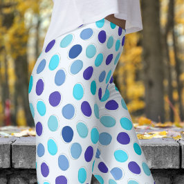 Leggings Modelo de punto de polka azul y azul Alicia