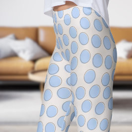 Leggings Modelo de punto de polka blanco azul y nieve magní