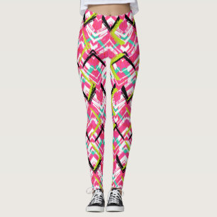 Leggings Modelo de zigzag rosado dibujado mano