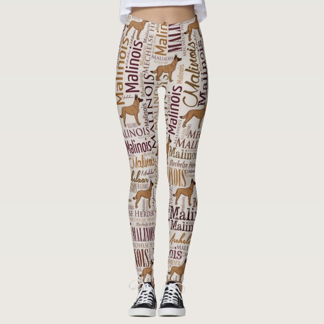 Leggings Modelo del arte de la palabra del perro de (Anverso)