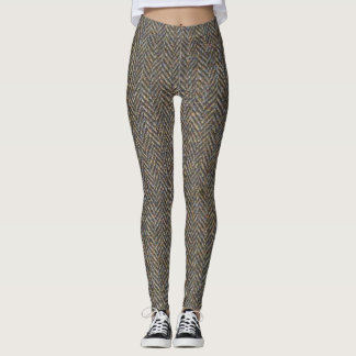 Leggings Modelo del arte del tweed de la raspa de arenque
