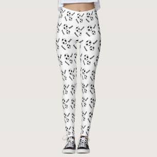 Leggings Modelo del balón de fútbol en blanco