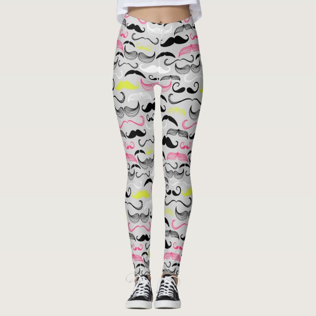 Leggings Modelo del bigote, estilo retro (Anverso)