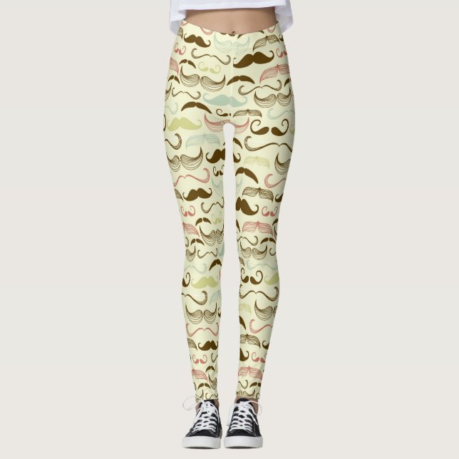 Leggings Modelo del bigote, estilo retro 4 (Anverso)
