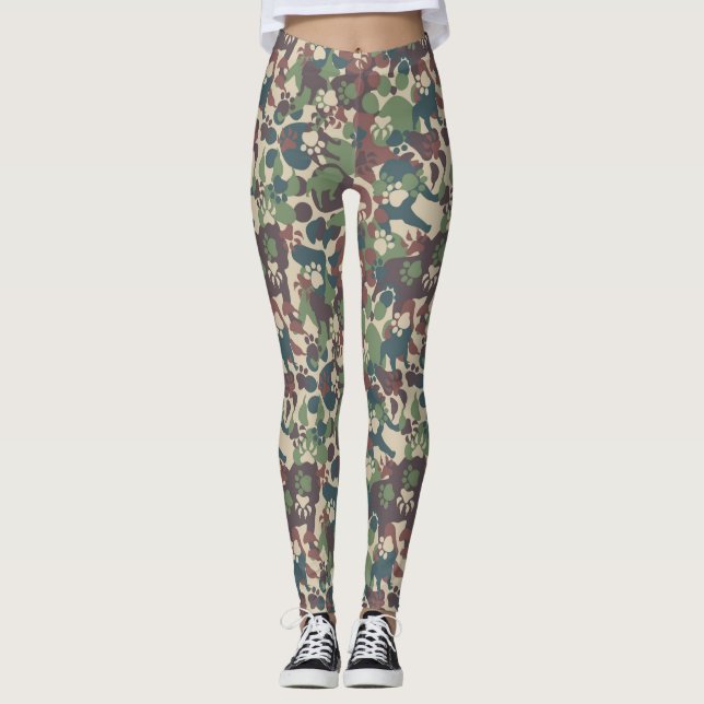 Leggings Modelo del camuflaje del perro (Anverso)