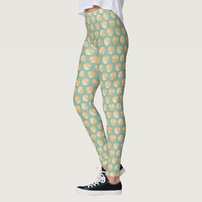 Leggings Modelo del círculo del naranja y del verde del (Izquierda)