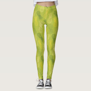 Leggings Modelo del esquema de la piña en verde