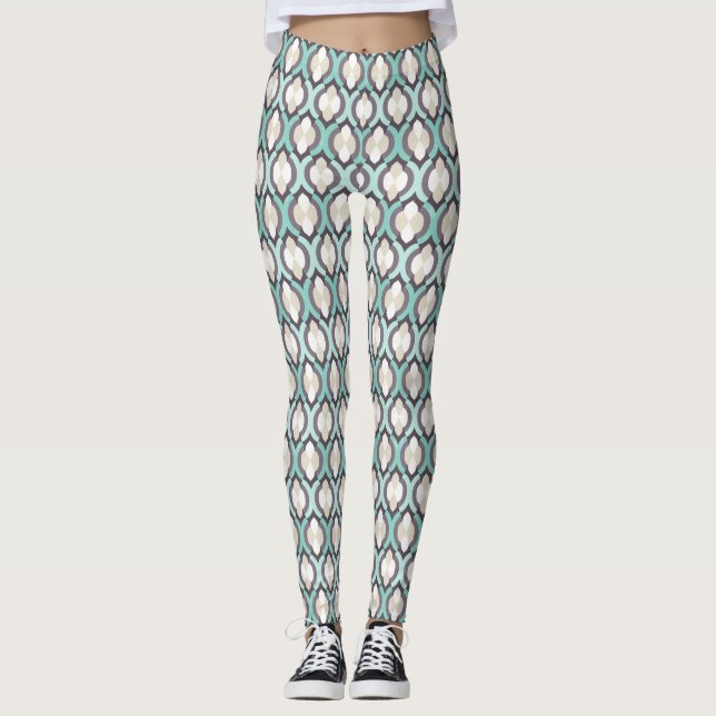 Leggings Modelo del marroquí de la turquesa (Anverso)