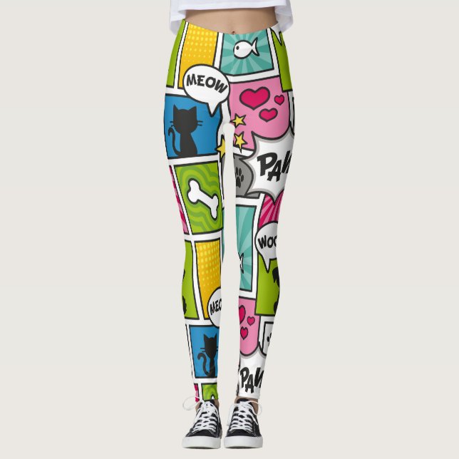 Leggings Modelo del mascota del estilo del cómic (Anverso)