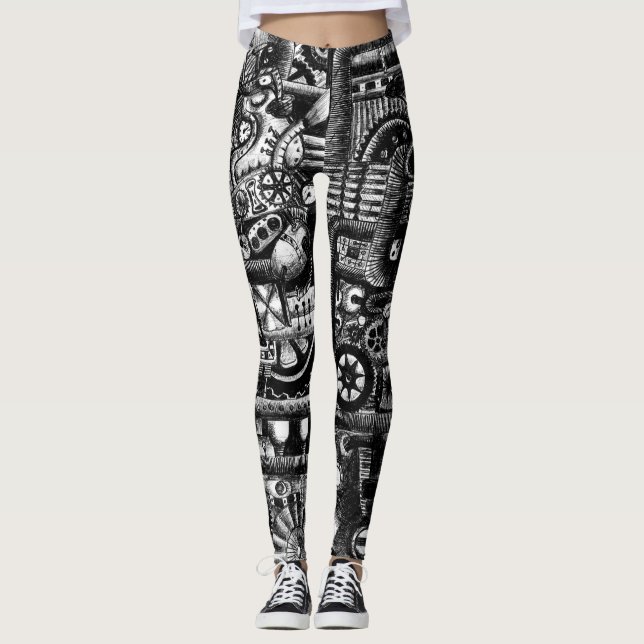 Leggings modelo del mecanismo del dibujo animado de la (Anverso)