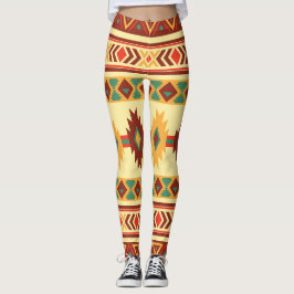 Leggings Modelo del nativo americano: Tonos soleados de la