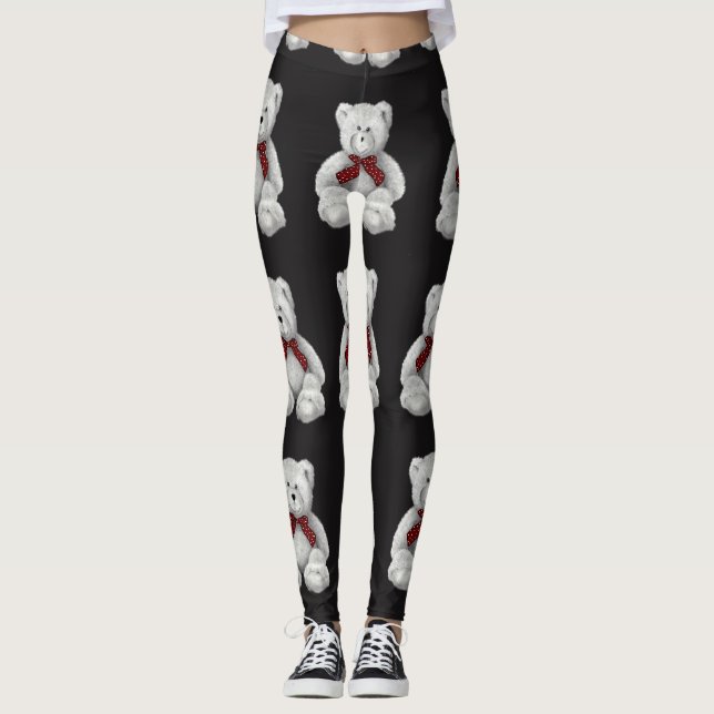 Leggings Modelo del oso de peluche, dibujo de lápiz, oso (Anverso)