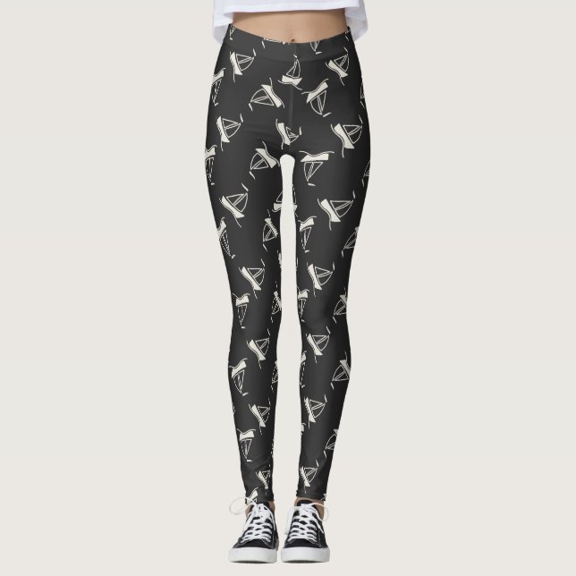 Leggings Modelo del velero del Doodle (Anverso)