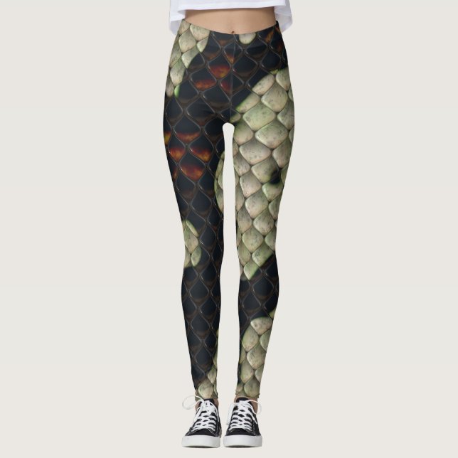 Leggings Modelo elegante del animal de la piel de serpiente (Anverso)