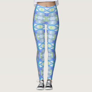 Leggings modelo étnico azul del fractal