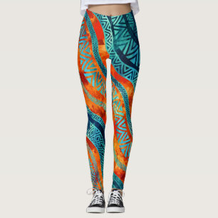 Leggings Modelo étnico tribal ondulado de Boho