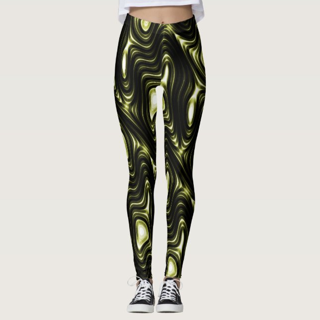 Leggings Modelo extranjero verde oscuro que brilla (Anverso)