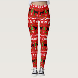Leggings Modelo feo del navidad de las astas negras de