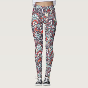 Leggings Modelo floral del Doodle de Paisley