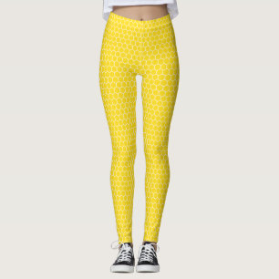 Leggings Modelo geométrico del panal amarillo