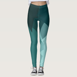 Leggings Modelo geométrico moderno de la turquesa