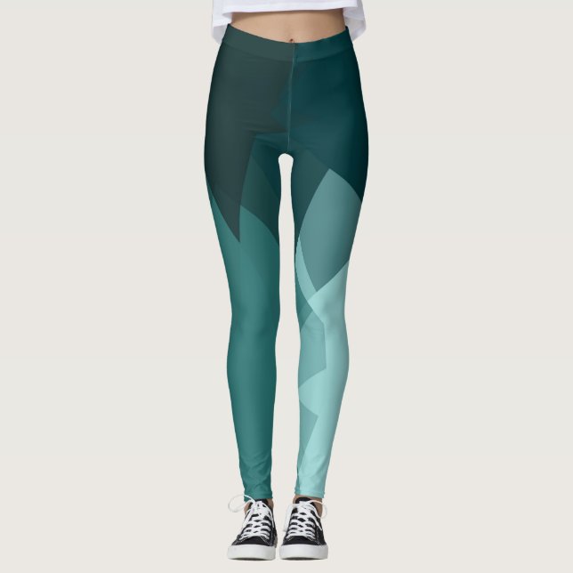Leggings Modelo geométrico moderno de la turquesa (Anverso)