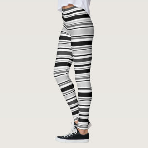 Leggings Modelo gris blanco negro moderno de las rayas