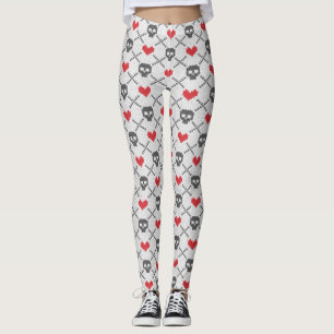 Leggings Modelo hecho punto con los cráneos
